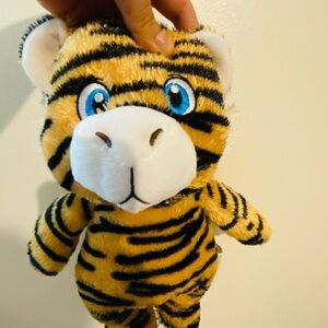 Plush Tiger Toy with Blue Eyes